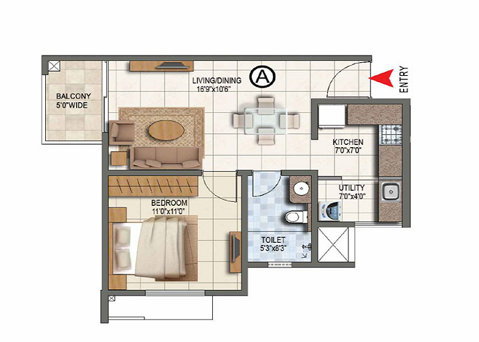 Featured Image of Prestige Greenbrook 2 BHK Floor Plan